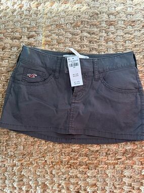 Hollister Dark Charcoal Denim-Style Mini Skort